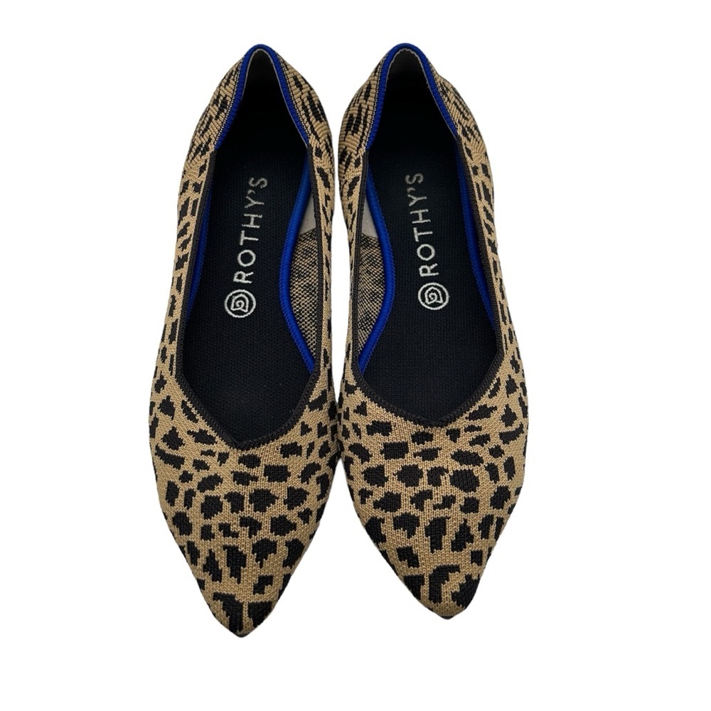 Rothy’s The Point Flats Cheetah Print Size 10.5